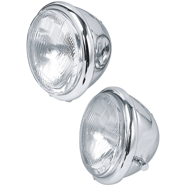 5 1/2" CHROME BATES STYLE HEADLIGHTS GZP Bottom mount headlight 5 1/2" E-appr