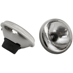 5 1/2" CHROME BATES STYLE HEADLIGHTS GZP Headlight unit H4 W/O bulb 5.50"