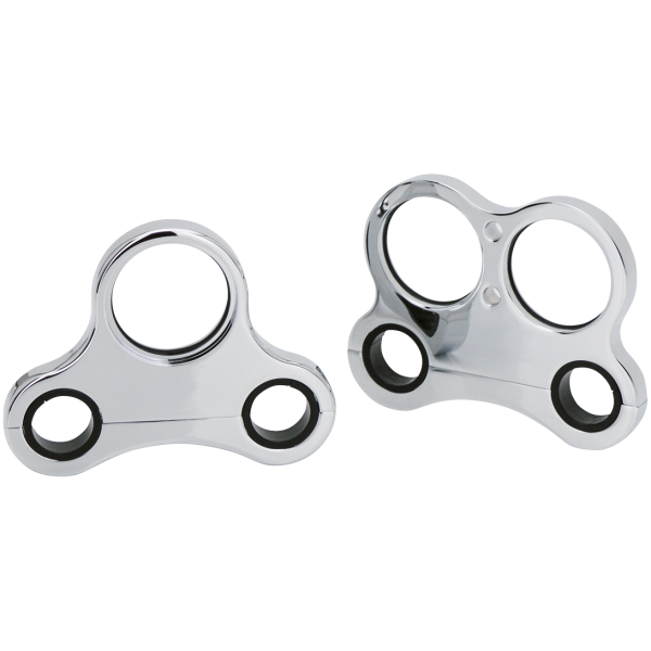 PRO-MAX CHROME BILLET GAUGE MOUNTS FOR T-BARS GZP Chr billet single gauge f/T-bar no h