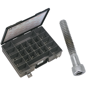 CHROME PLATED ALLEN HEAD SCREWS ASSORTMENT Ass. tray chrome allen head screws (180)