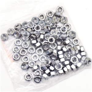 CHROME PLATED NUTS AND WASHERS ASSORTMENT 100pck Chrome hex nut 1/4-20 UNC