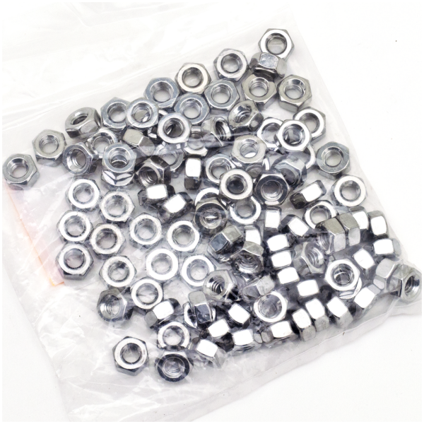 CHROME PLATED NUTS AND WASHERS ASSORTMENT 100pck Chrome hex nut 1/4-20 UNC