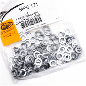 CHROME PLATED NUTS AND WASHERS ASSORTMENT 100pck Chrome lockwasher 1/4
