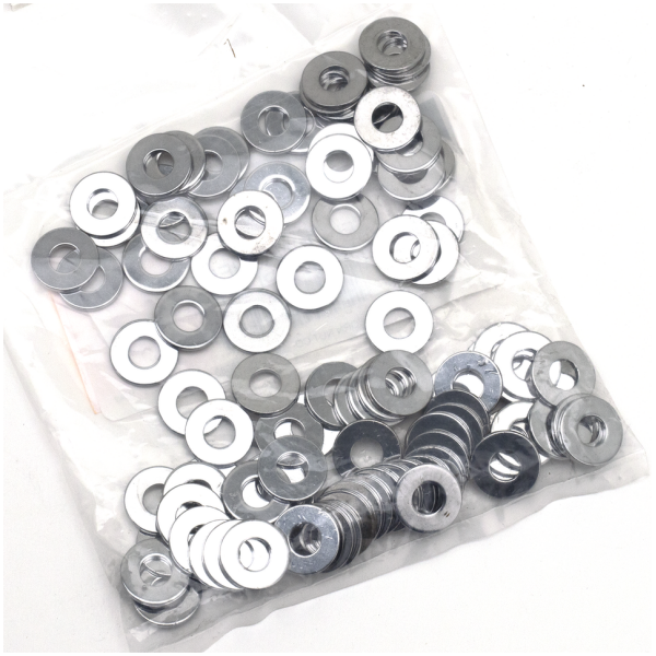 CHROME PLATED NUTS AND WASHERS ASSORTMENT 100pck Chrome flat washer 1/4