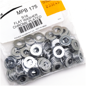 CHROME PLATED NUTS AND WASHERS ASSORTMENT 100pck Chrome flat washer 5/16