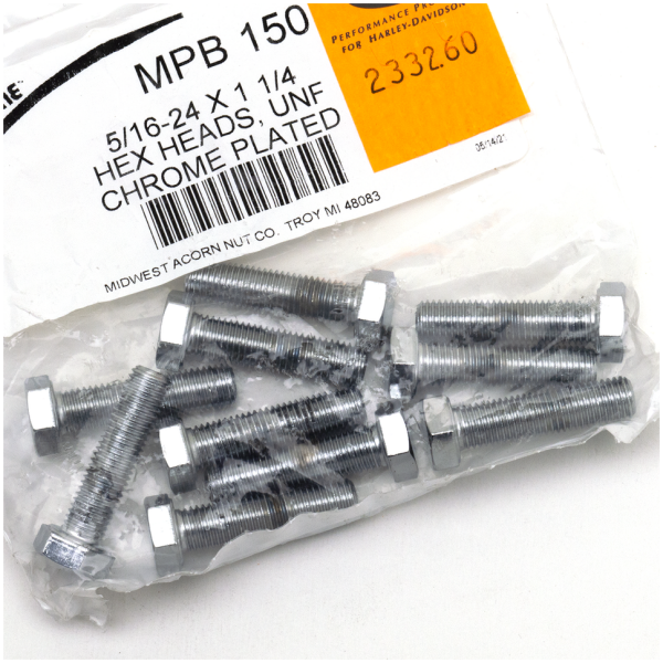 CHROME PLATED HEX HEAD CAP SCREWS ASSORTMENT 10pck Chrome hex head screws 5/16-24x1-1
