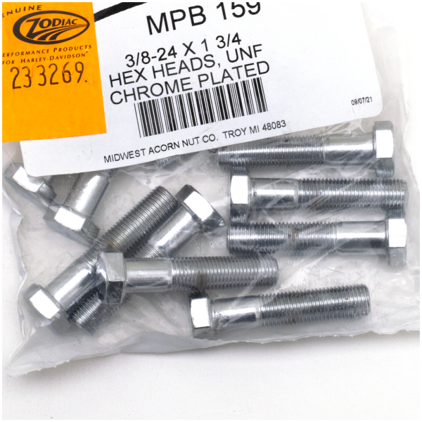 CHROME PLATED HEX HEAD CAP SCREWS ASSORTMENT 10pck Chrome hex head screws 3/8-24x1-3/