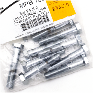CHROME PLATED HEX HEAD CAP SCREWS ASSORTMENT 10pck Chrome hex head screws 3/8-24x2  1