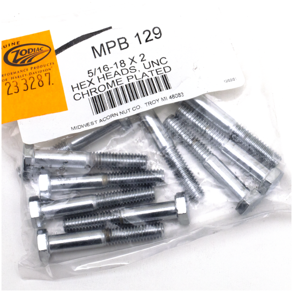 CHROME PLATED HEX HEAD CAP SCREWS ASSORTMENT 10pck Chrome hex head screws 5/16-18x2