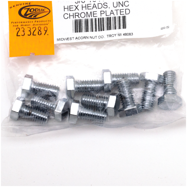 CHROME PLATED HEX HEAD CAP SCREWS ASSORTMENT 10pck Chrome hex head screws 3/8-16x3/4