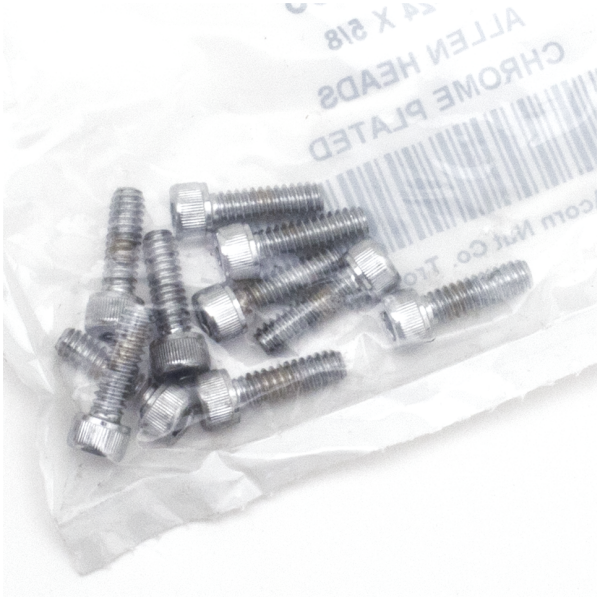 CHROME PLATED ALLEN HEAD SCREWS ASSORTMENT 10pck Chrome allen screws 10-24x5/8"