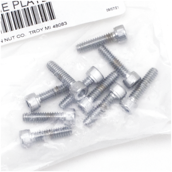 CHROME PLATED ALLEN HEAD SCREWS ASSORTMENT 10pck Chrome allen screws 10-24x3/4