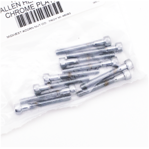 CHROME PLATED ALLEN HEAD SCREWS ASSORTMENT 10pck Chrome allen screws 10-24x1-1/2