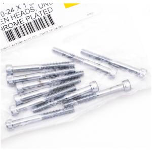 CHROME PLATED ALLEN HEAD SCREWS ASSORTMENT 10pck Chrome allen screws 10-24x1-3/4