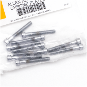 CHROME PLATED ALLEN HEAD SCREWS ASSORTMENT 10pck Chrome allen screws 10-32x1-1/2