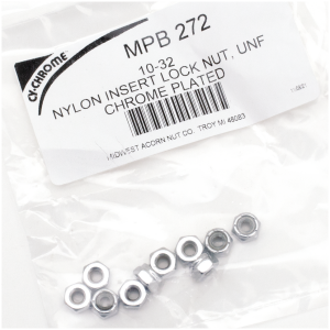 CHROME NYLOC NUT ASSORTMENT 10pck Chrome nylock nuts 10-32 UNF