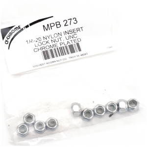 CHROME NYLOC NUT ASSORTMENT 10pck Chrome nylock nuts 1/4-20 UNC