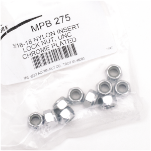 CHROME NYLOC NUT ASSORTMENT 10pck Chrome nylock nuts 5/16-18 UNC