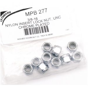 CHROME NYLOC NUT ASSORTMENT 10pck Chrome nylock nuts 3/8-16 UNC