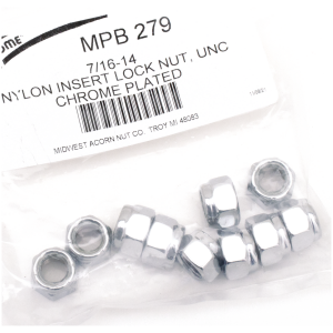 CHROME NYLOC NUT ASSORTMENT 10pck Chrome nylock nuts 7/16-14 UNC
