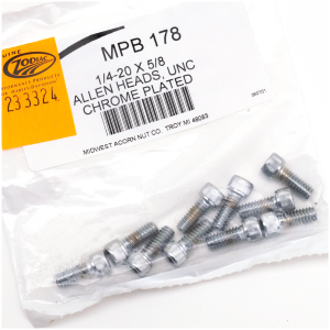 CHROME PLATED ALLEN HEAD SCREWS ASSORTMENT (1) 10pck Chrome allen screws 1/4-20x5/8