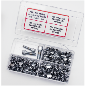 ASSORTMENT TRAY ALLEN HOLE PLUGS Ass tray chrome hole plugs for allen scr