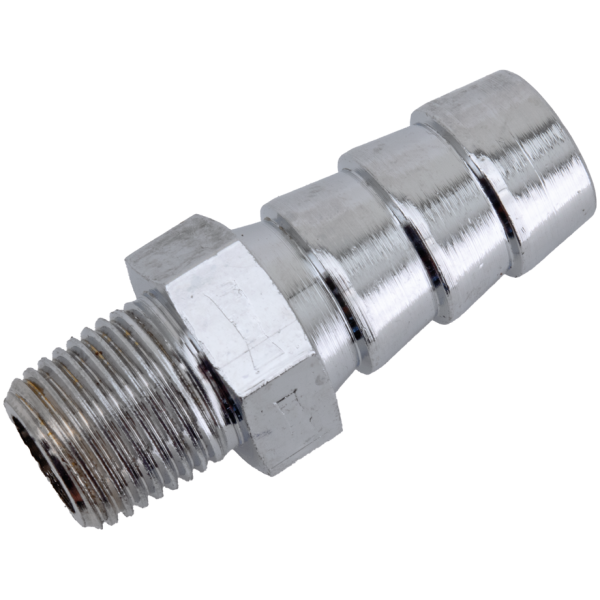 CHROME OIL LINE FITTING Chrome brass barb fitting 1/8"-27NPTX3/8