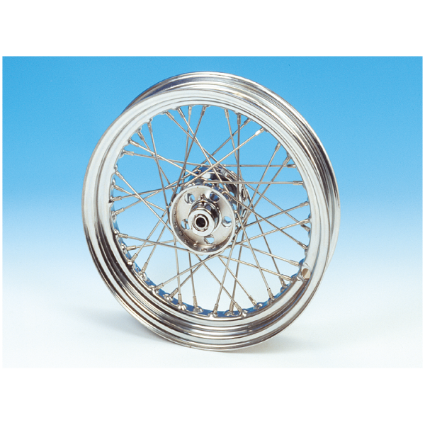 WHEEL ASSEMBLIES FOR 1936-1966 BIG TWIN Cplt wheel 16" steel hub 36-66 stainl.sp