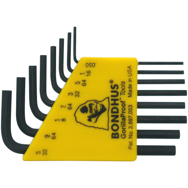 INCH SIZE HEX KEY SETS 8-Piece hex key set short version