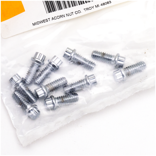 CHROME PLATED 12 POINT BOLT ASSORTMENT TRAY 10pck 12-point bolts 1/4-20 x 5/8", UNC