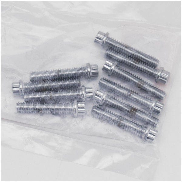 CHROME PLATED 12 POINT BOLT ASSORTMENT TRAY 10pck 12-point bolts,1/4-20 x 1 1/4",