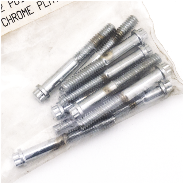 CHROME PLATED 12 POINT BOLT ASSORTMENT TRAY 10pck 12-point bolts,1/4-20 x 2",