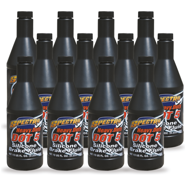 SPECTRO'S HEAVY DUTY DOT 5 BRAKE FLUID 12x.355Ltr SPECTRO DOT5 sili Brake Fluid