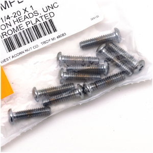 CHROME PLATED BUTTON HEAD ALLEN SCREWS ASSORTMENT 10pck Button head screws 1/4-20x1 UNC