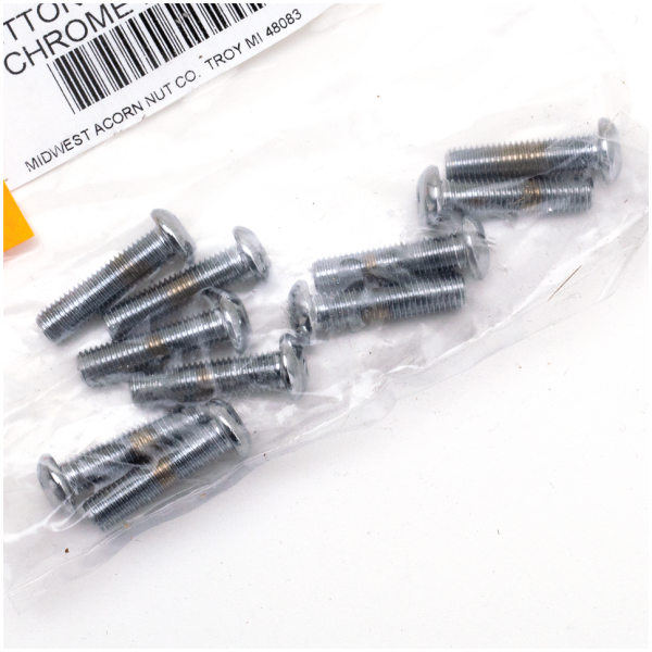 CHROME PLATED BUTTON HEAD ALLEN SCREWS ASSORTMENT 10pck Button head screws 1/4-28x1 UNF