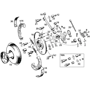 FRONT BRAKE 45CI MODELS brake shackle, WL/WLA, black