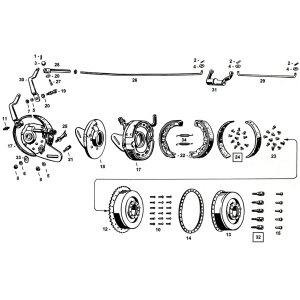 BRAKE SHOE RETURN SPRINGS springs, brake shoe, set of 2, front and