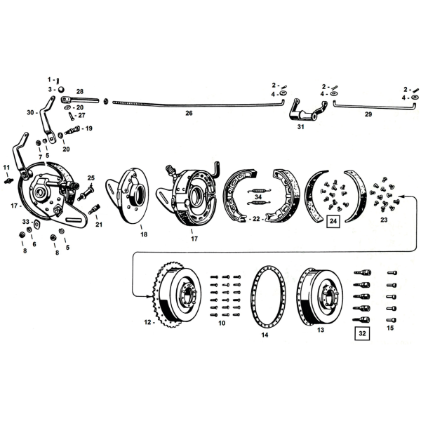 BRAKE SHOE RETURN SPRINGS springs, brake shoe, set of 2, front and