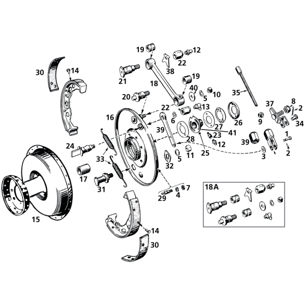 FRONT BRAKE 45CI MODELS cover, stabilizer, front brake, WL/WLA,