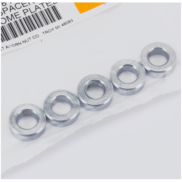 5pck Spacers 3/8"Ix3/4"Ox1/4"L chrome