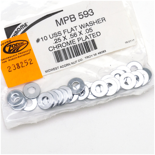 25pck Flat washers #10 X .56" USS