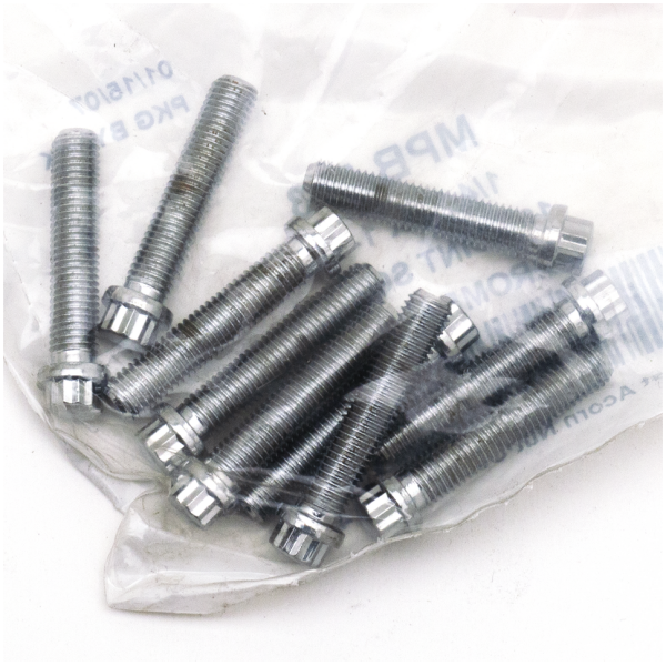 CHROME PLATED 12 POINT BOLT ASSORTMENT TRAY 10pck 12-point screw 1/4-28x1 1/4", UNF