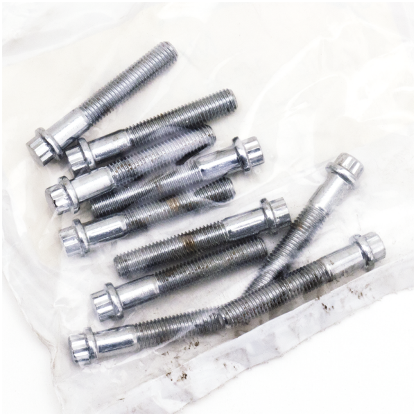 CHROME PLATED 12 POINT BOLT ASSORTMENT TRAY 10pck 12-point screw 1/4-28x1 1/2", UNF