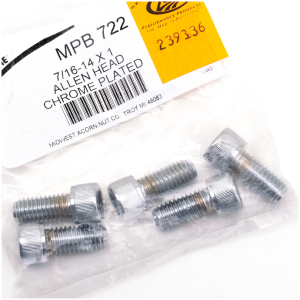CHROME PLATED 7/16'' UNC ALLEN HEAD SCREW ASSORTMENT 5pck Chr.Allen head screws 7/16-14x1"