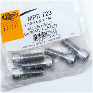 CHROME PLATED 7/16'' UNC ALLEN HEAD SCREW ASSORTMENT 5pck Chr.Allen head screws 7/16-14x1.25"