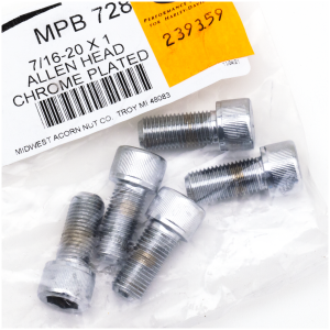 CHROME PLATED UNF ALLEN HEAD SCREWS ASSORTMENT TRAY 5pck Chrome Allen screws 7/16-20x1"