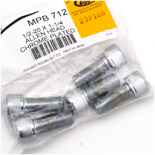 CHROME PLATED UNF ALLEN HEAD SCREWS ASSORTMENT TRAY 5pck Chrome Allen screws 1/2-20x1 1/4"