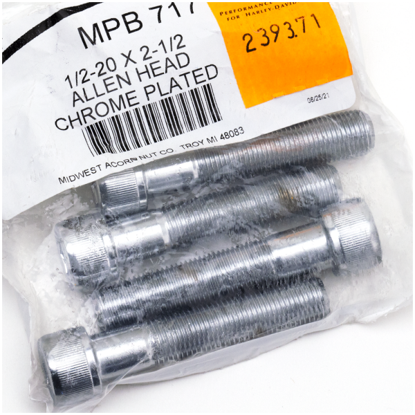 CHROME PLATED UNF ALLEN HEAD SCREWS ASSORTMENT TRAY 5pck Chrome Allen screws 1/2-20x2 1/2"