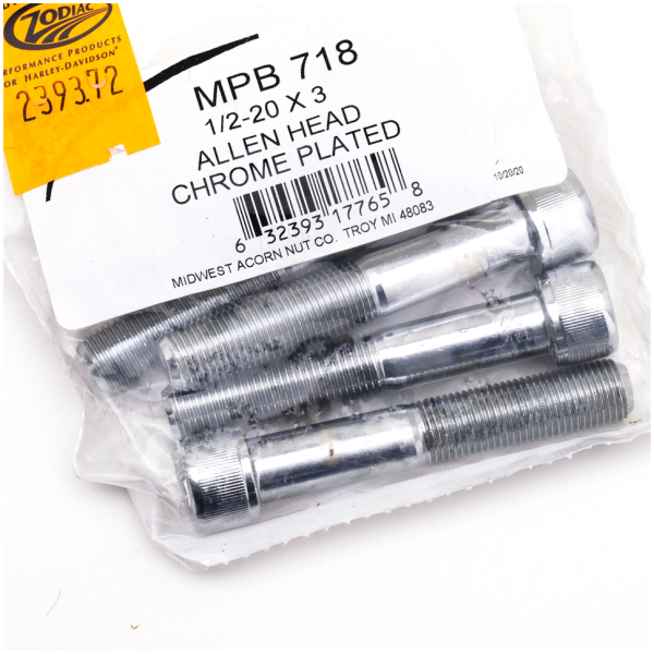 CHROME PLATED UNF ALLEN HEAD SCREWS ASSORTMENT TRAY 5pck Chrome Allen screws 1/2-20x3"