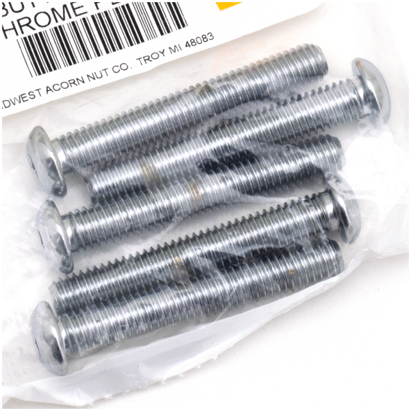 ASSORTMENT TRAY OF CHROME PLATED LARGER BUTTON HEAD ALLEN SCREWS 5pck Button head screws 3/8-16x2 1/2"